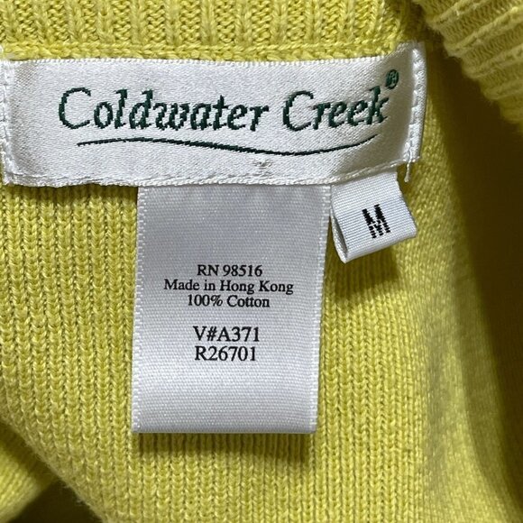 Coldwater Creek Women's Button Front Cardigan Sweater Chartreuse Size M Medium - Picture 4 of 6